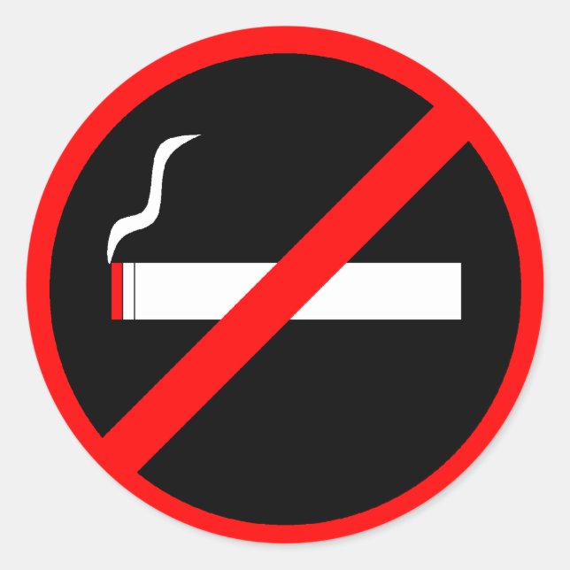 No Smoking Classic Round Sticker (Front)