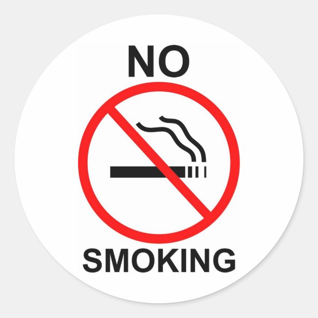 No Smoking Classic Round Sticker (Front)