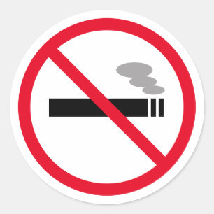 No smoking forbidden to smoke warning sign symbol classic round sticker