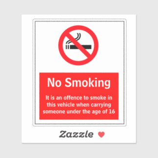 No Smoking In Vehicle With Under 16