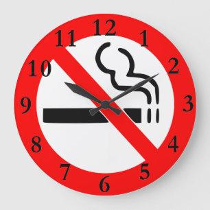 No Smoking Large Clock