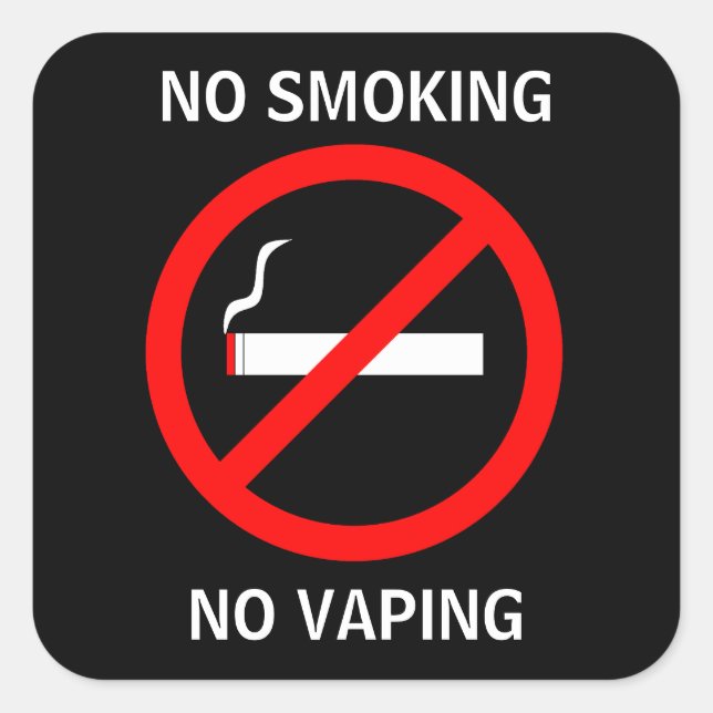 NO SMOKING NO VAPING SIGN SQUARE STICKER (Front)