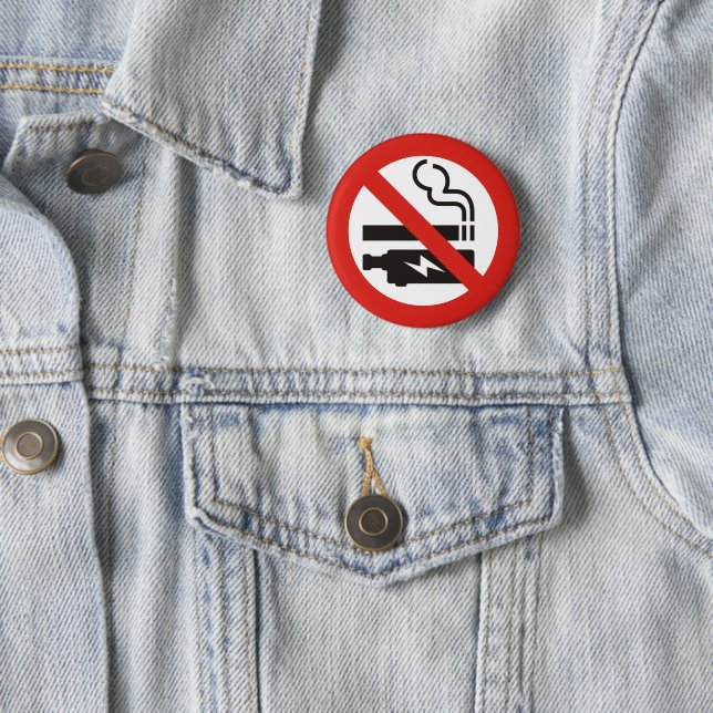 No Smoking or Vaping 6 Cm Round Badge (In Situ)