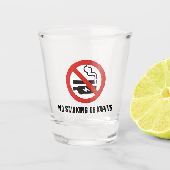 No Smoking or Vaping Shot Glass (Front)