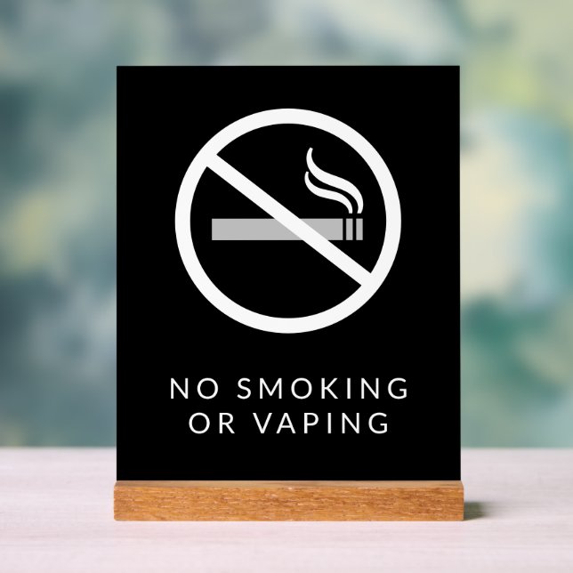No Smoking or Vaping Sign (Neutral)