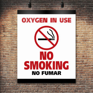 No Smoking - Oxygen in Use - No Fumar Poster