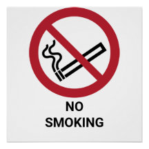 No Smoking, Prohibition Sign