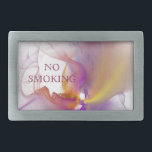 No smoking rectangular belt buckle<br><div class="desc">Delicate transparent smoke background. "No smoking" message. It also reminds to care,  serenity and positivity.</div>