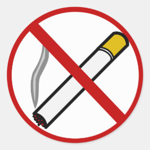 No Smoking Sign Cigarette Tobacco Symbol Classic Round Sticker