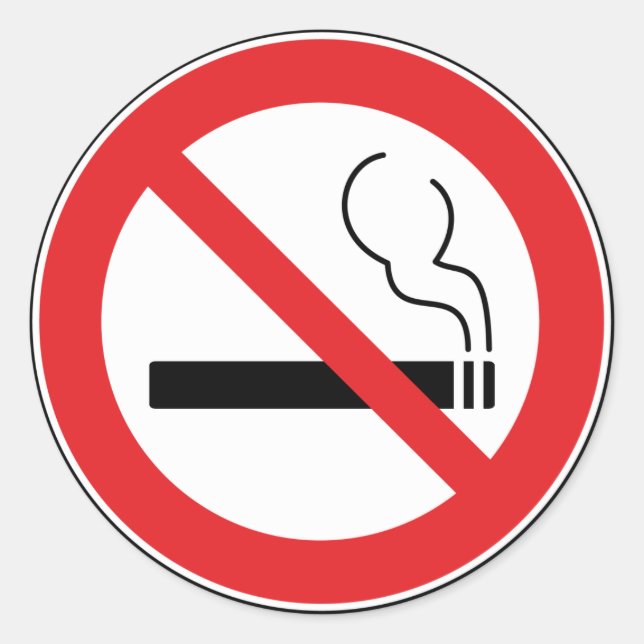 No Smoking Sign Classic Round Sticker (Front)