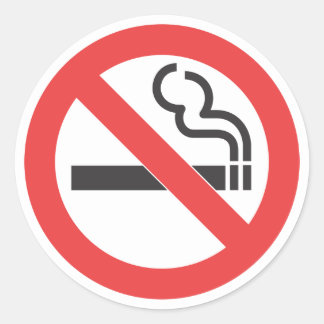 No Smoking Sign Classic Round Sticker