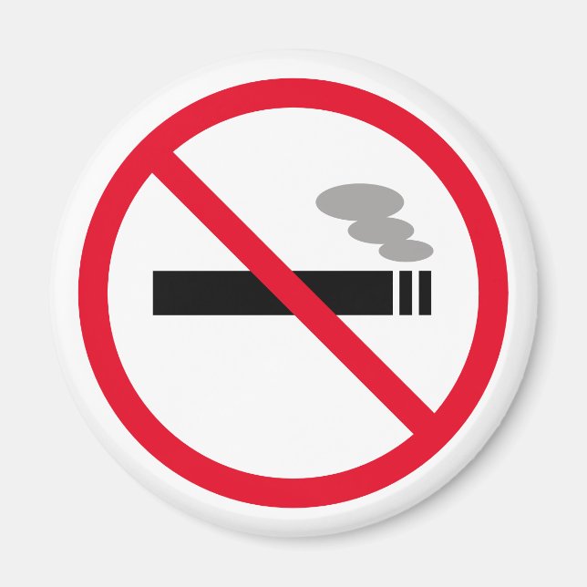 No smoking sign forbidden to smoke cigarette icon magnet (Front)