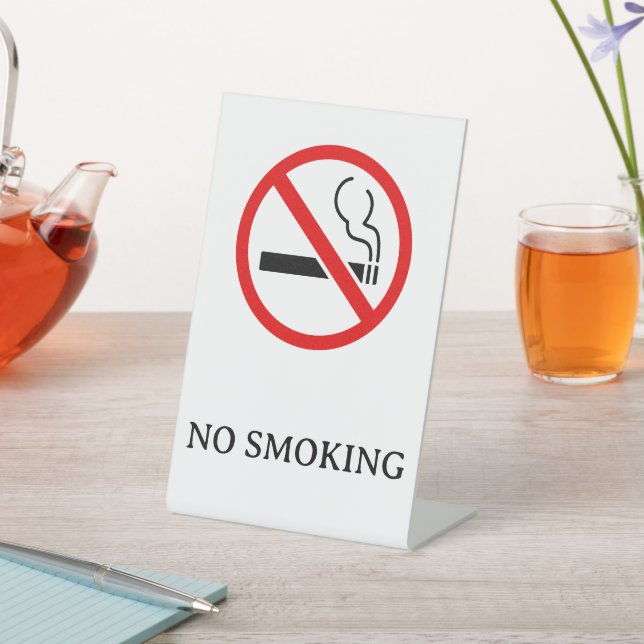 No Smoking Sign Pedestal Sign (In SItu)