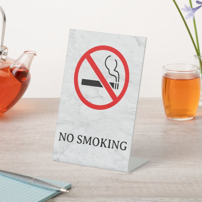 No Smoking Sign Pedestal Sign (In SItu)