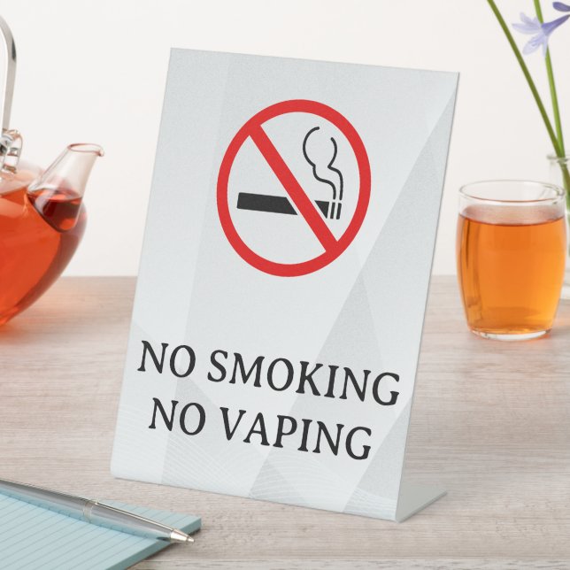 No Smoking Sign Pedestal Sign (In SItu)