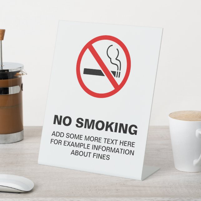 No Smoking Sign Pedestal Sign (In SItu)