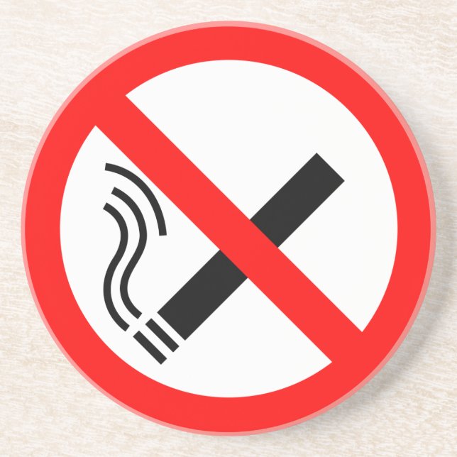 NO Smoking Sign - UK Signage Coaster (Front)