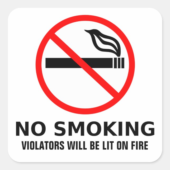 No Smoking Sticker (Front)