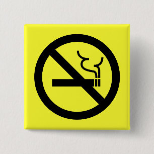 No Smoking Symbol 15 Cm Square Badge
