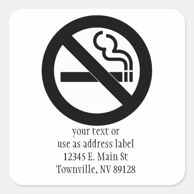 No Smoking Symbol Square Sticker (Front)