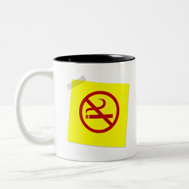 No Smoking Two-Tone Coffee Mug (Left)
