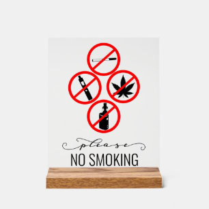 No Smoking Vacation Home Rental House Acrylic Sign