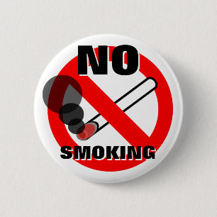 No Smoking Warning Sign 6 Cm Round Badge