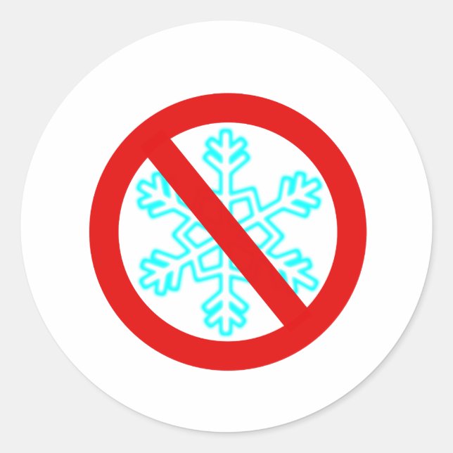 No Snowflake Classic Round Sticker (Front)