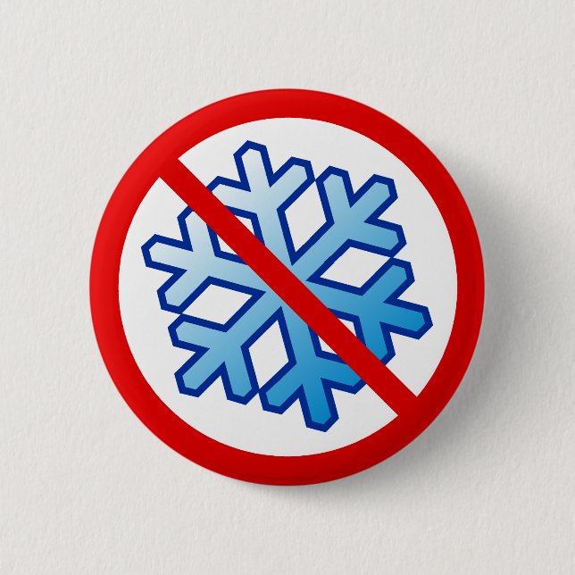 No Snowflakes - Snowflake in Red No Circle Slash 6 Cm Round Badge (Front)