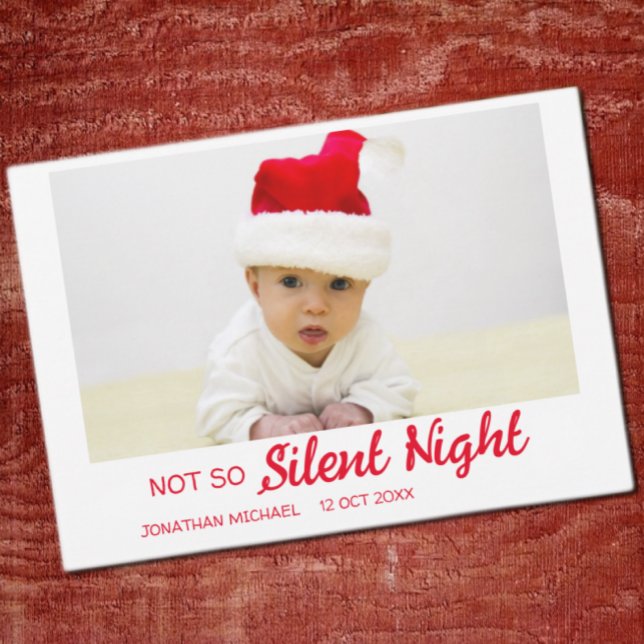 No So Silent Night Baby Christmas Holiday Card (Creator Uploaded)