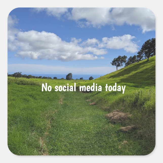 No social media today square sticker (Front)