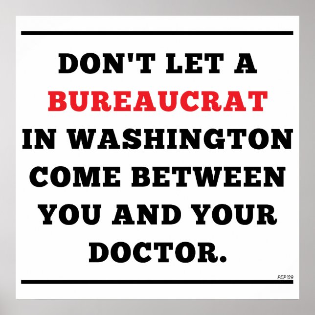 No Socialised Medicine Poster (Front)