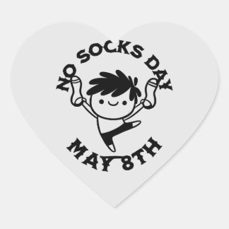 No Socks Day Celebration Heart Sticker