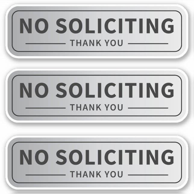No Solicitation Sign Pack of 3 (Front)