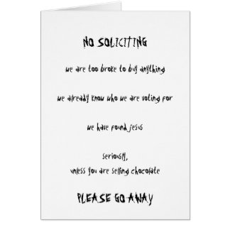 No Soliciting