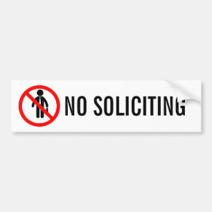 NO SOLICITING BUMPER STICKER