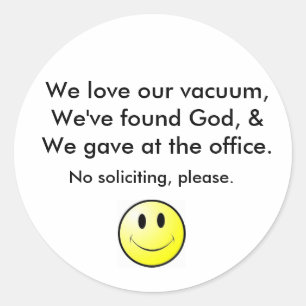 No soliciting classic round sticker