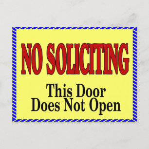 No Soliciting, Door does not open Postcard