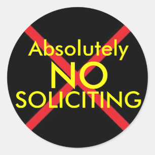 No Soliciting Door Sticker