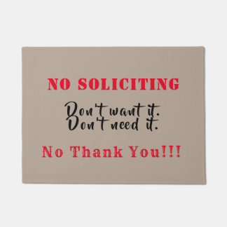 No Soliciting Doormat