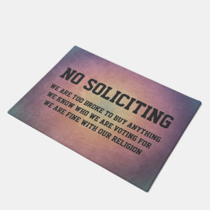 No Soliciting Doormat