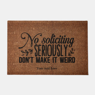 No soliciting doormat