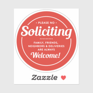 No Soliciting (edit colours) Front Door 3" Vinyl