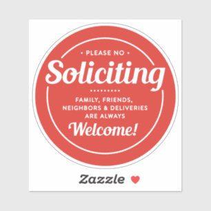 No Soliciting (edit colours) Front Door 4" Vinyl
