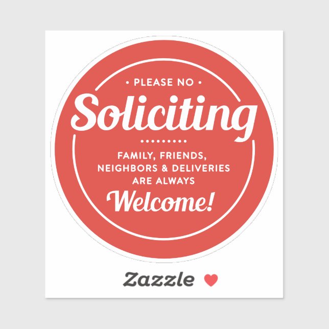 No Soliciting (edit colours) Front Door 4" Vinyl (Sheet)