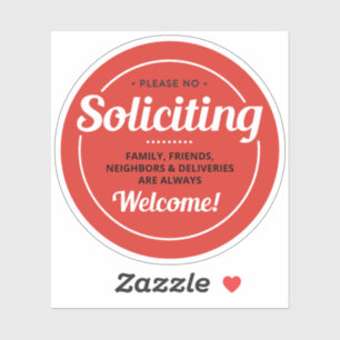No Soliciting (Editable) Front Door 3" Vinyl