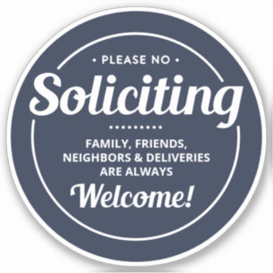 No Soliciting (Editable) Front Door 4" Vinyl
