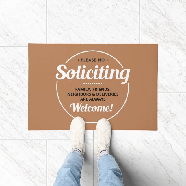 No Soliciting (editable) Front Door Entrance Do Doormat (Indoor)