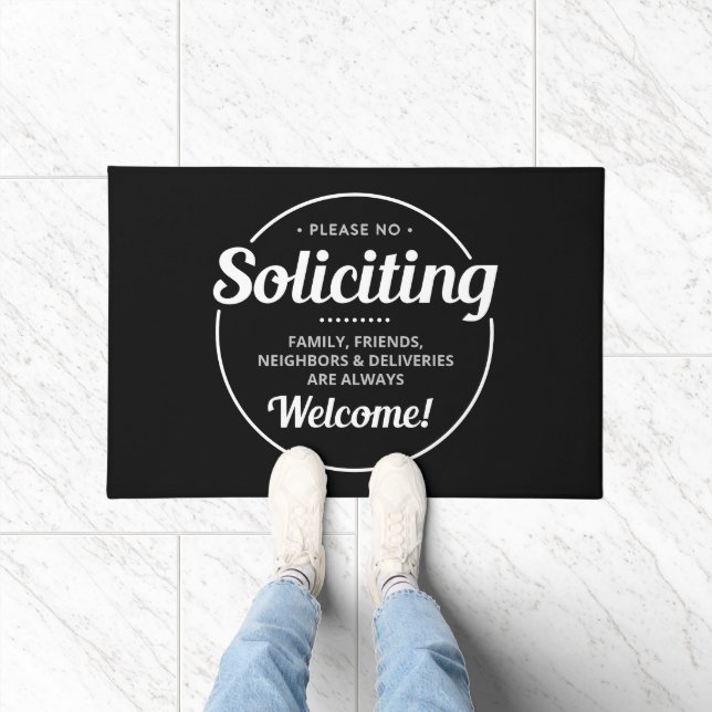 No Soliciting (editable) Front Door Entrance Doormat (Indoor)