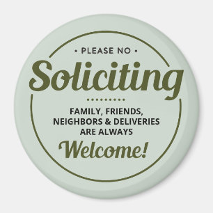 No Soliciting (editable) Front Door Entrance Magnet